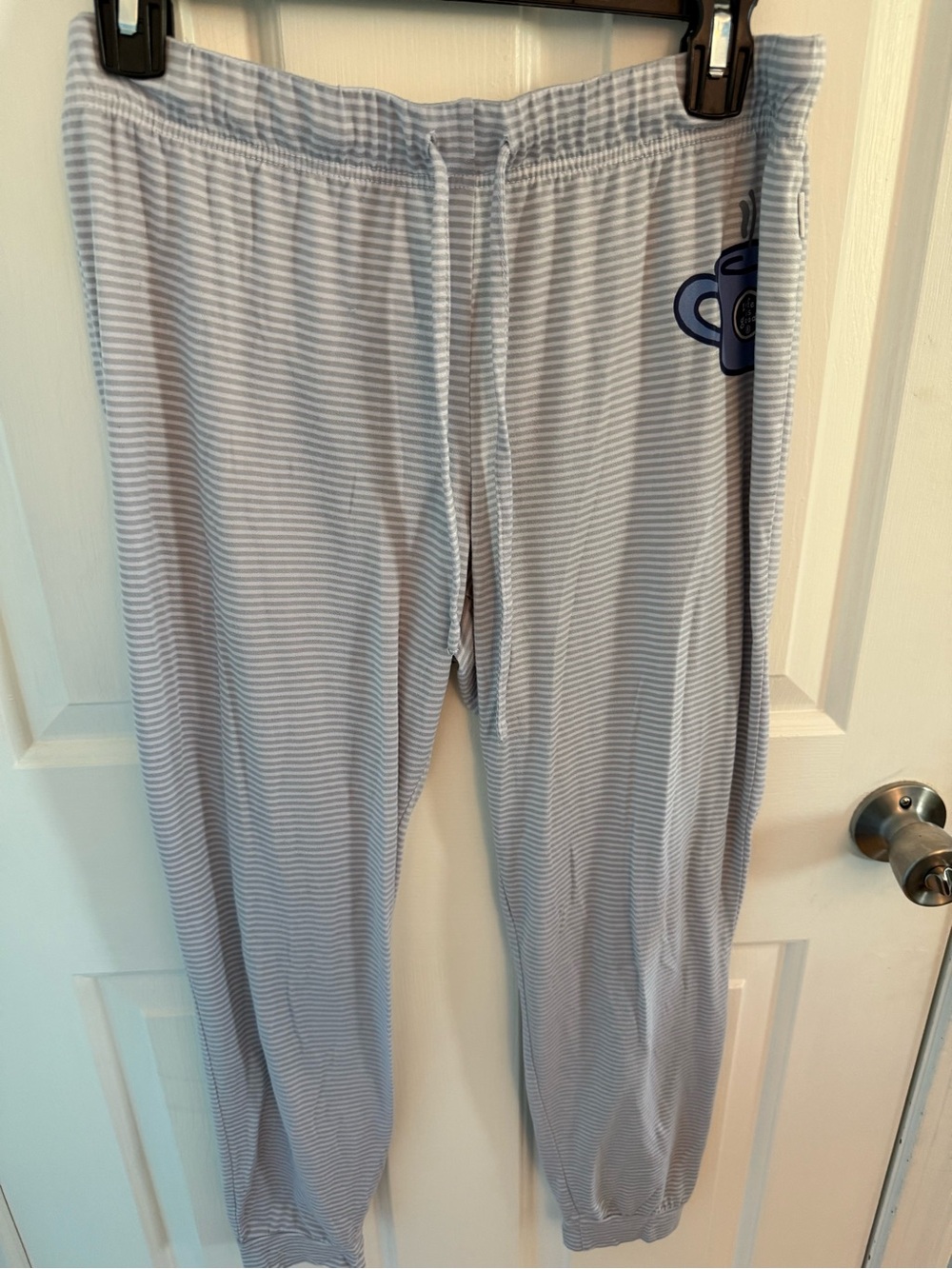 Life Is Good Light Blue and White Striped Pajama Pants